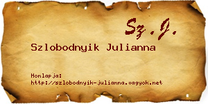 Szlobodnyik Julianna névjegykártya