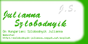 julianna szlobodnyik business card